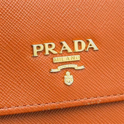 prada orange wallet